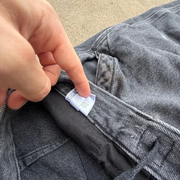 Uniqlo Mens Denim Utility Shorts Washed Black Carpenter Drawstring 321-471165 L - Picture 6 of 12